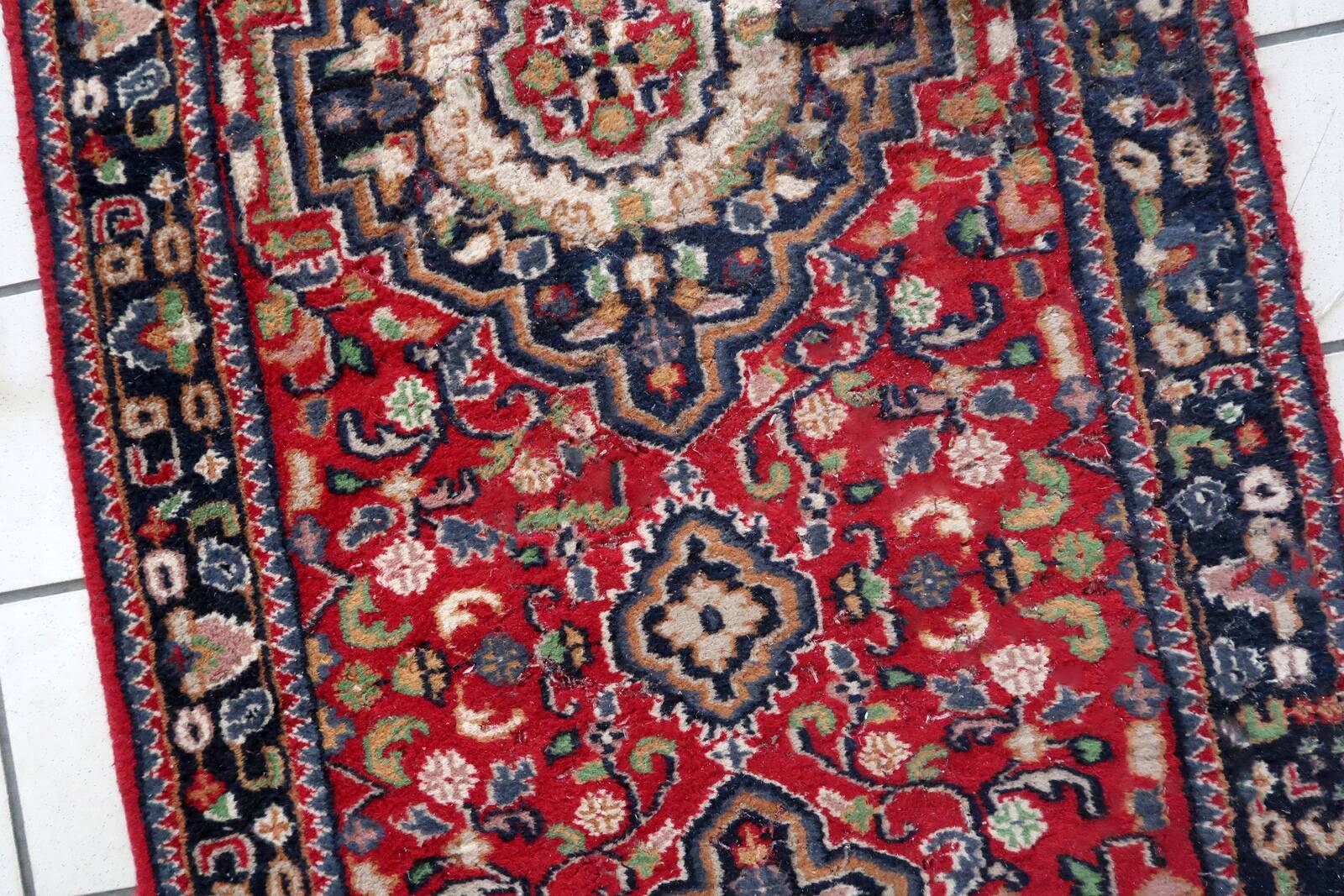 Tapis vintage du Moyen-Orient Malayer fait main en laine – 80 x 289 cm 1950