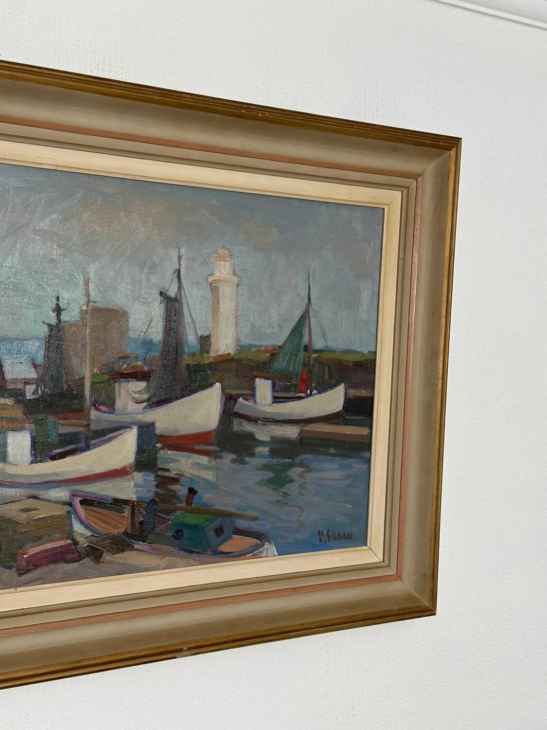 Huile su panneau suédois – « Bateaux » par Eskil Skans