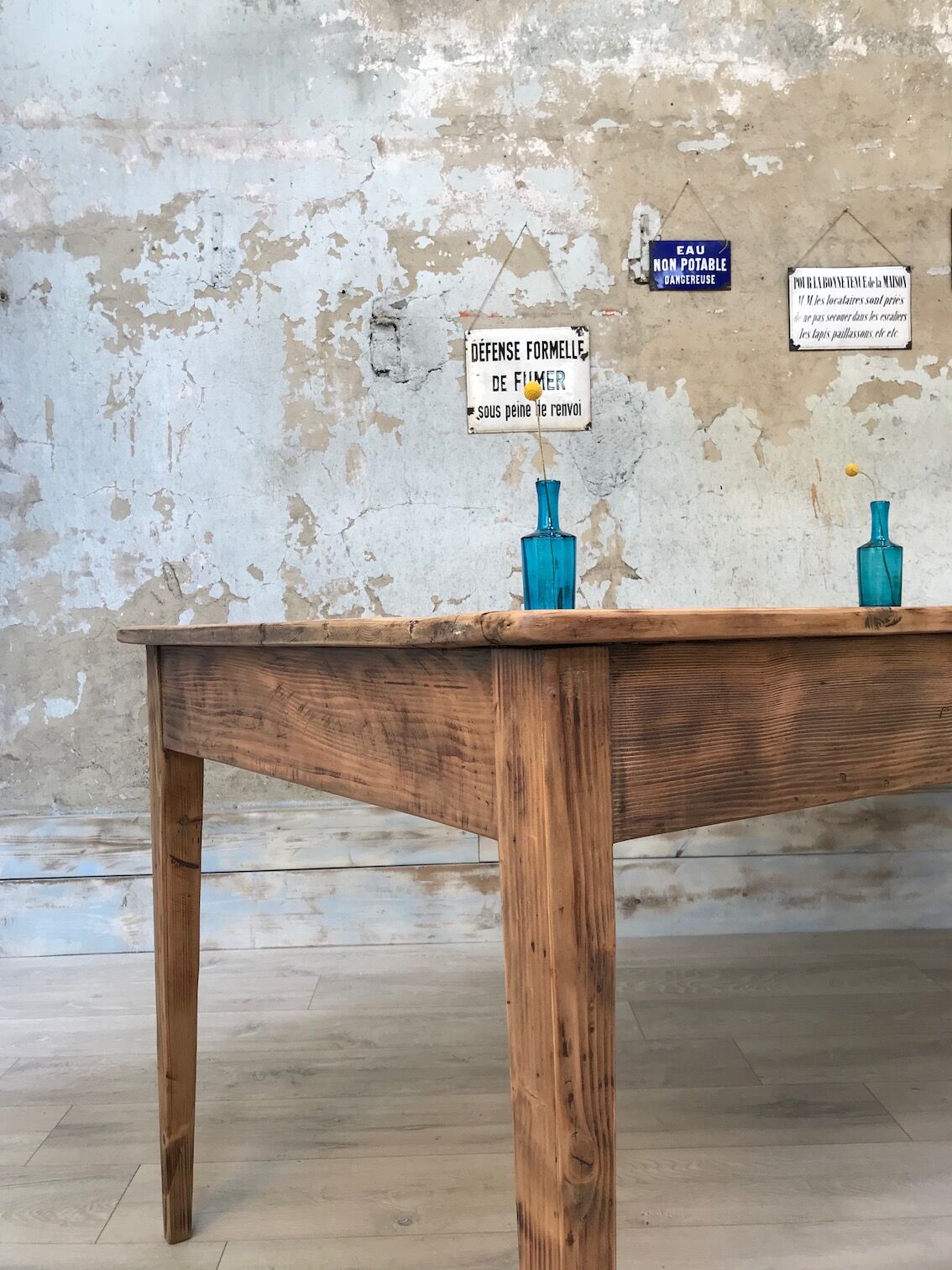 Vintage pine farm table