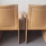 Pair of chairs with Italian design leather armrests
