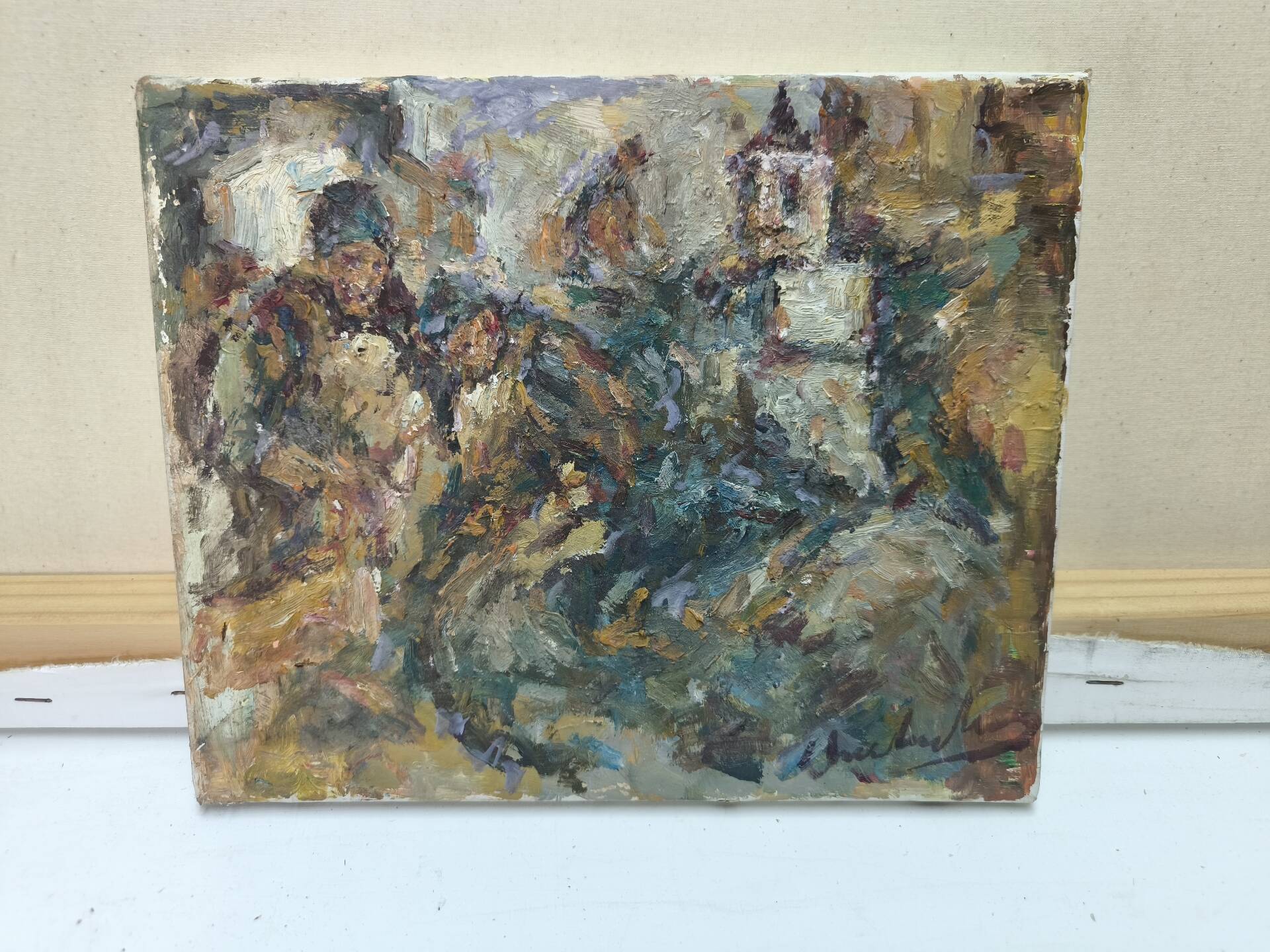 Village Bell Tower – Impressionist Oil Painting