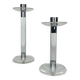 Pair of vintage plexiglass and chrome metal candlesticks