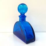 Grand flacon / vase / carafe en verre bleu cobalt