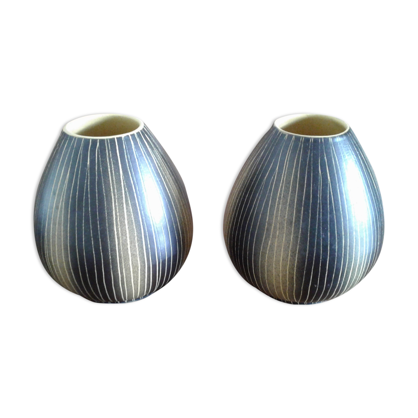 Paire de vases boules vintage Saint Clement