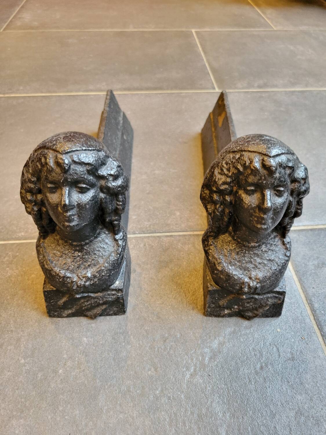 Cast iron andirons