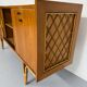 Antique French vintage 50s design wooden and rattan sideboard