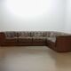 De Sede DS11 Patched Brown Leather Modular Sofa 6 Elements. Germany, 1970s