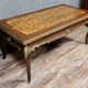 Louis XV style coffee table in marquetry and patinated bronzes circa 1950