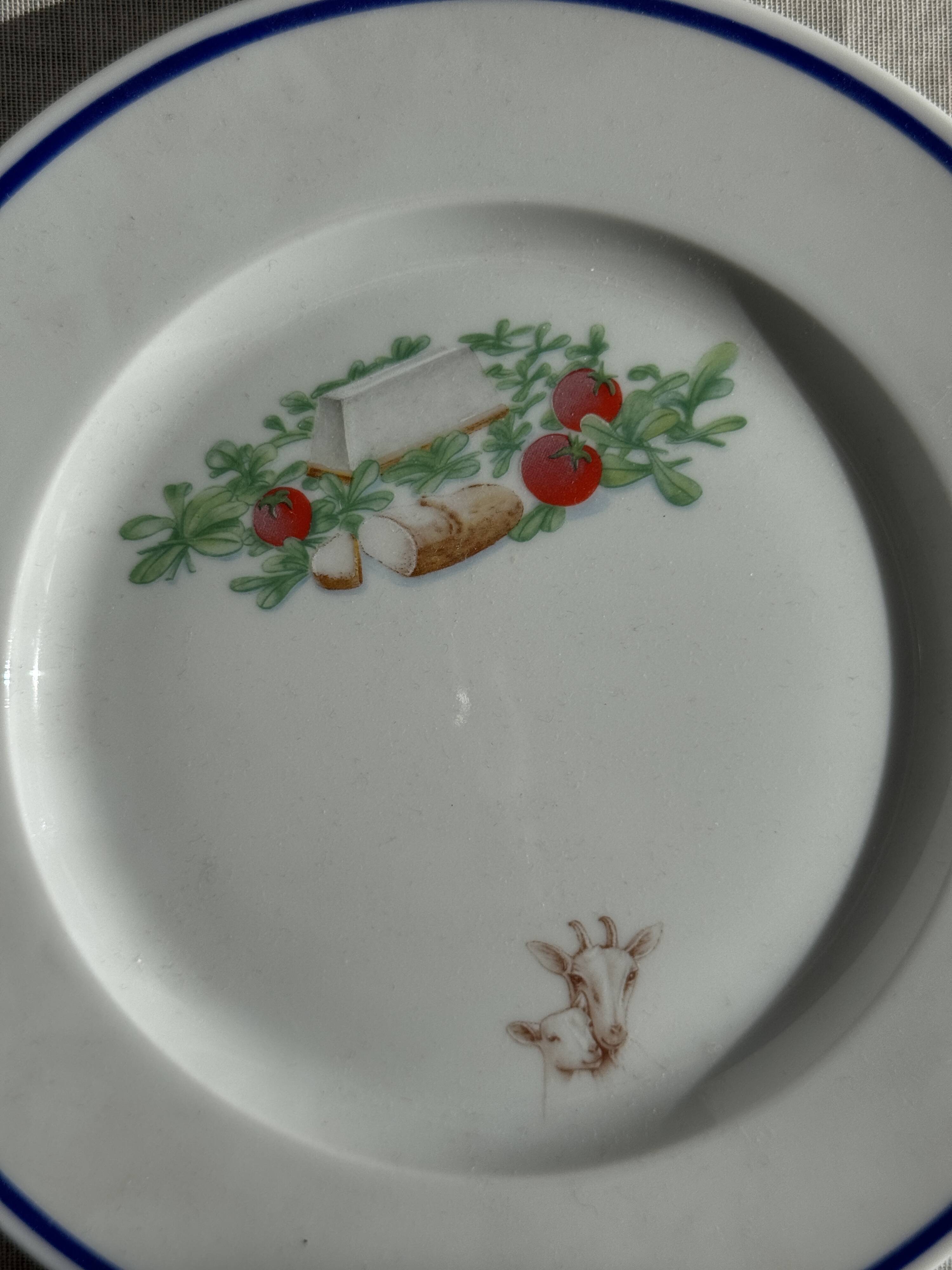 Set of 12 cheese plates France Chavroux 1990s D 21.5