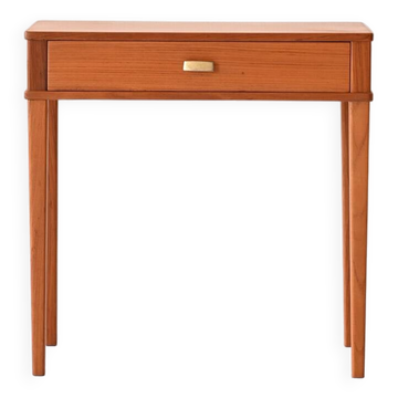 Table de chevet vintage avec poignée dorée