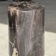 Black petrified wood side table with beige stripes, fine mesh, H35 D24 - 33