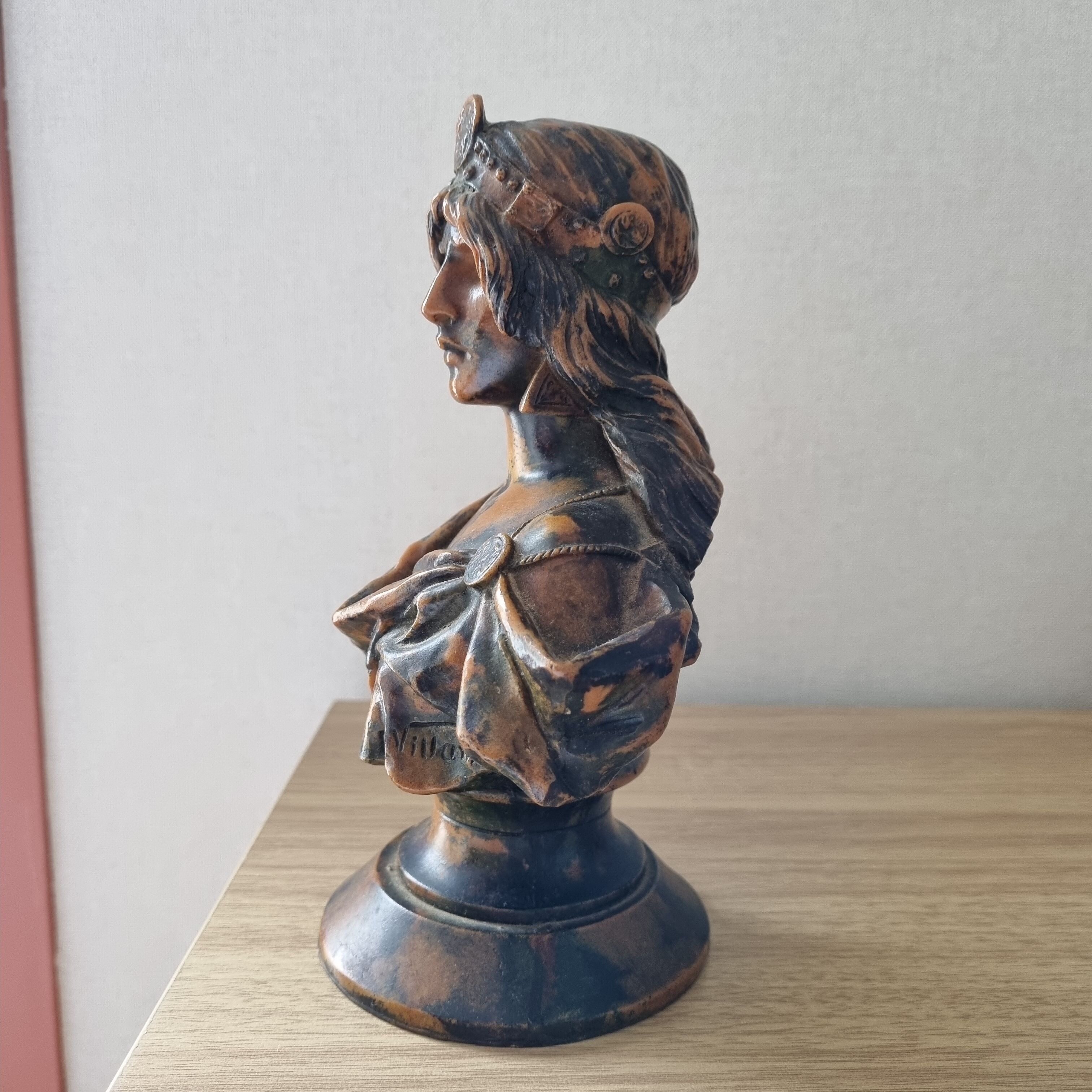 Bronze woman bust Emmanuel Villanis