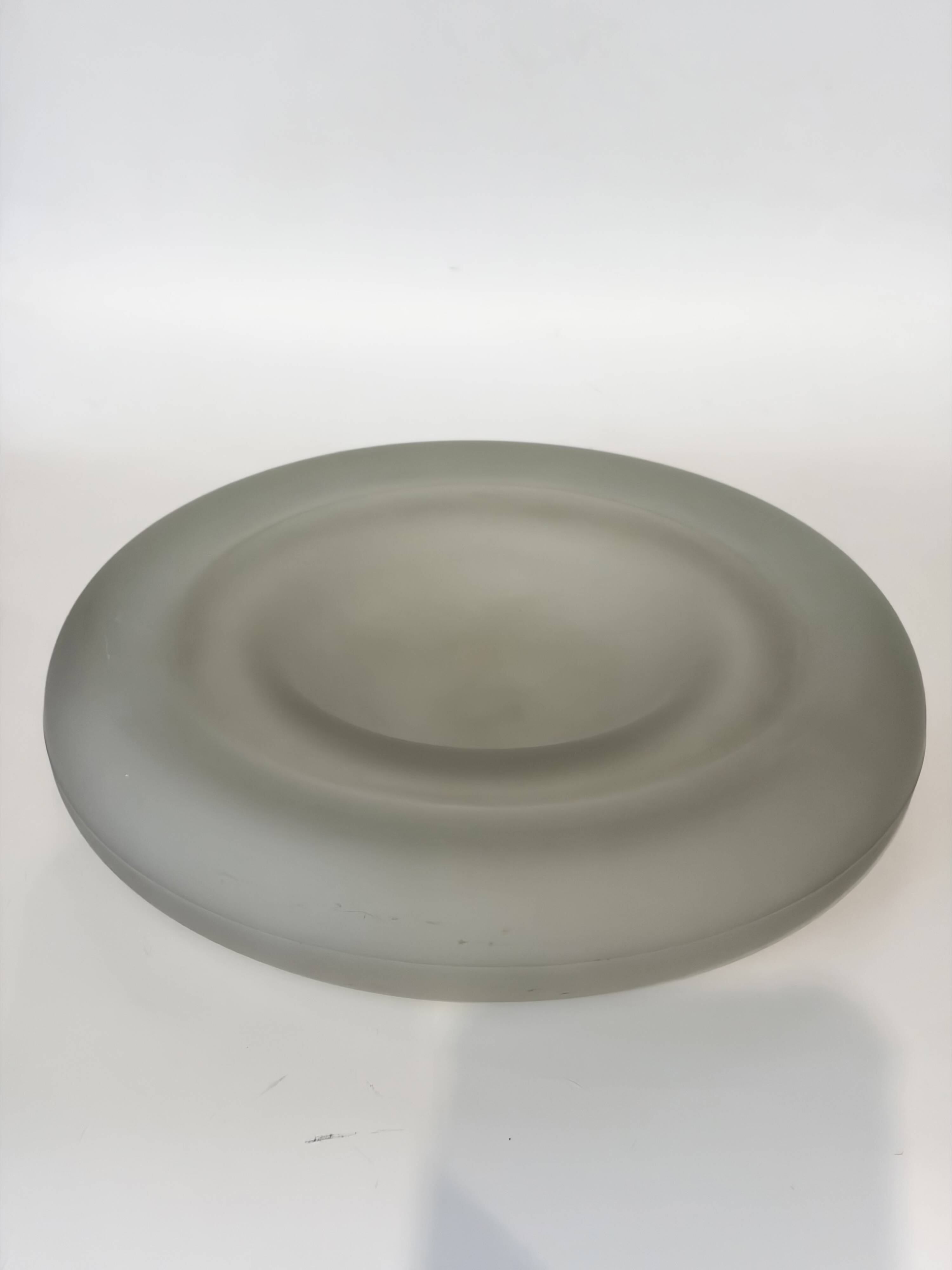 Danese Milano pocket tray in frosted glass, Enzo Mari, 1979