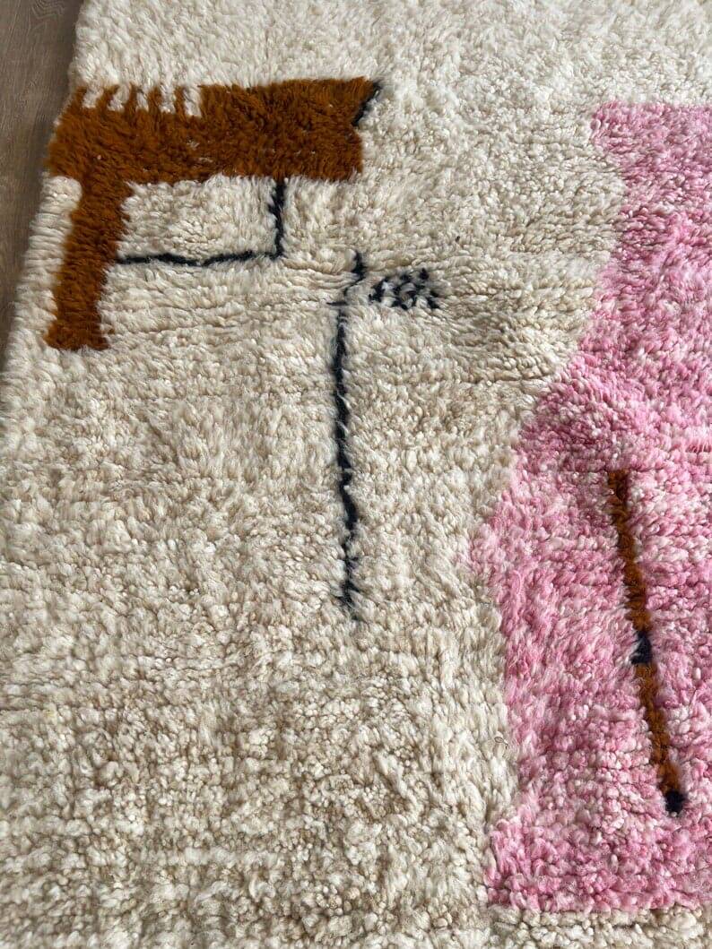Tapis berbère artisanal en laine pure fait main