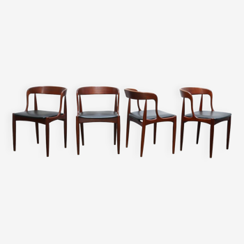 Série de 4 chaises scandinaves en teck par J. Andersen pour Uldum Mobelfabrik