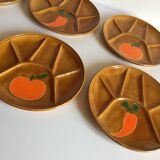 6 assiettes compartimentées vintage