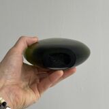 Blown green glass vase