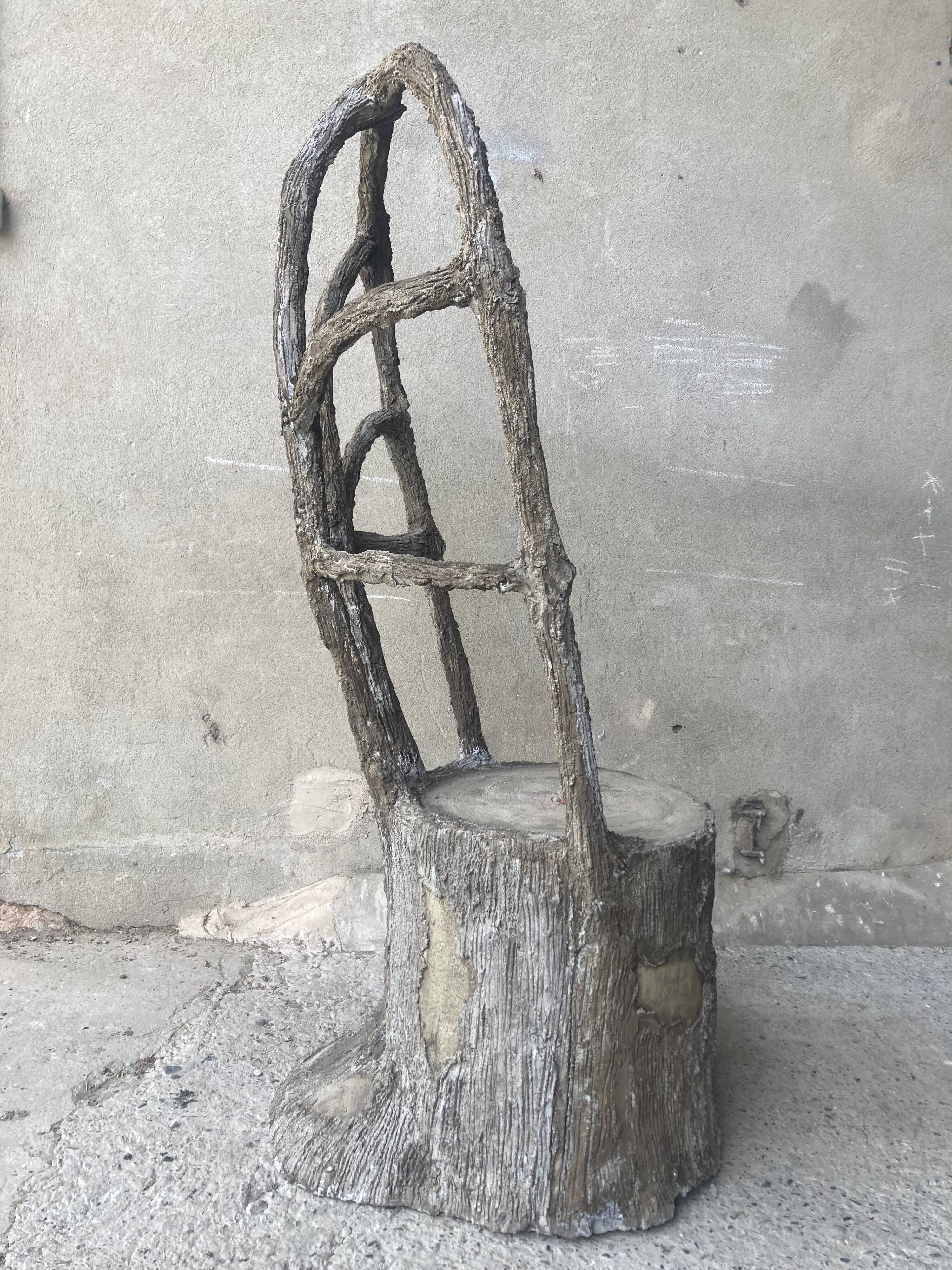 Faux wood rockery armchair