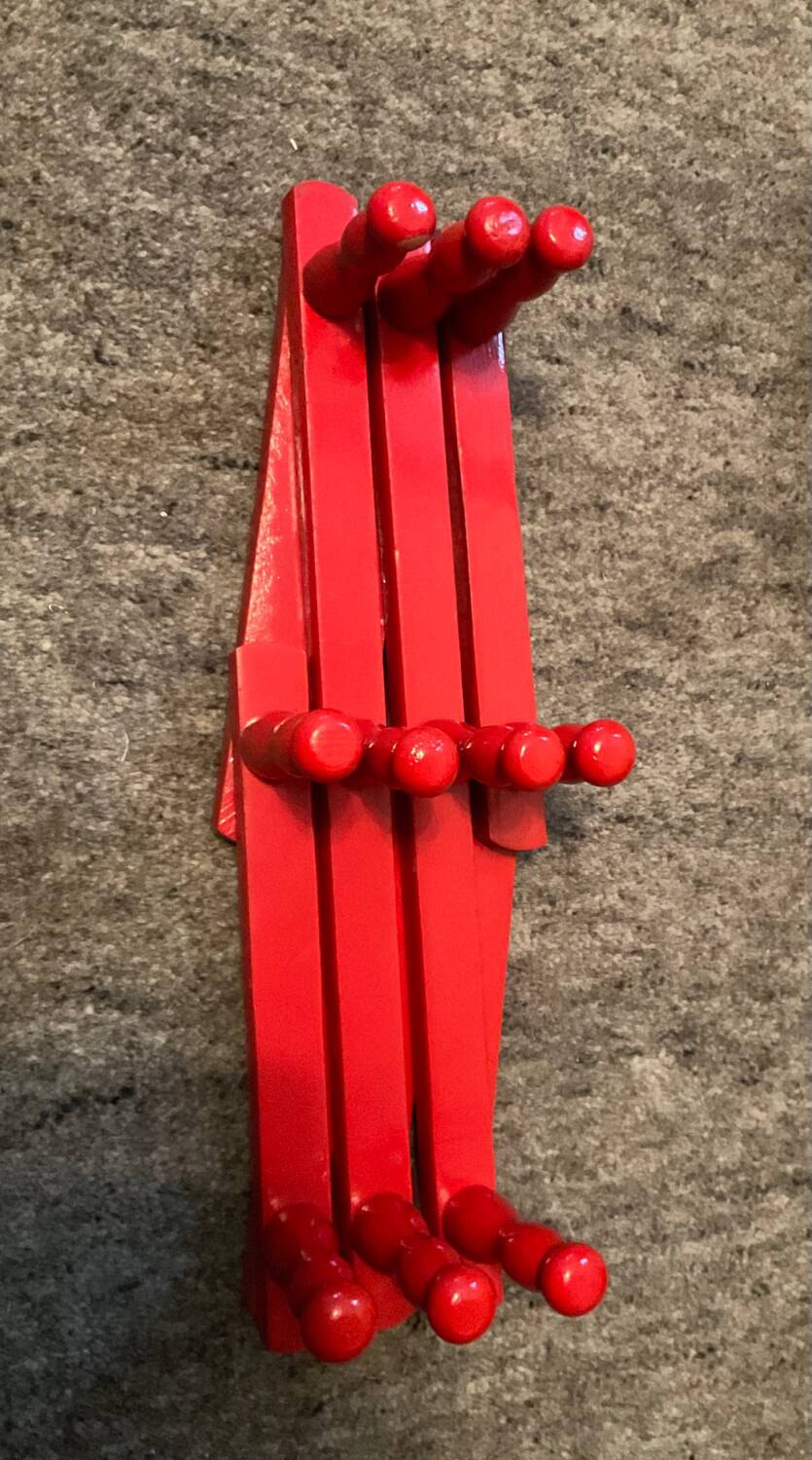 Wooden accordion coat rack from the 70s