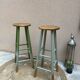 Pair of pine bistro stools