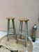 Pair of pine bistro stools