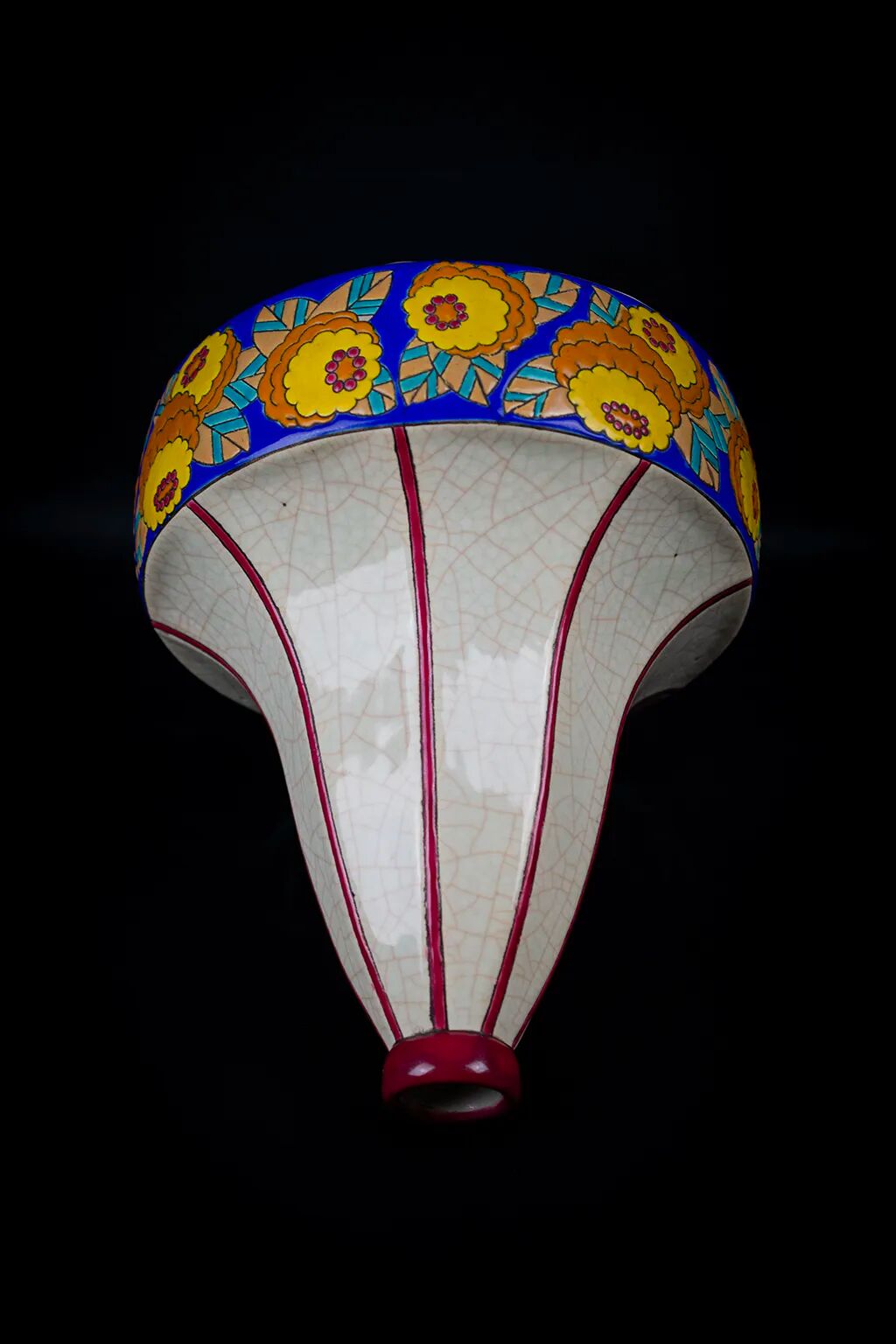 Art Deco Longwy spinning top vase in cloisonné enamel - 1930s