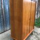 Vintage wardrobe with 2 doors and compass legs, made of oak plywood