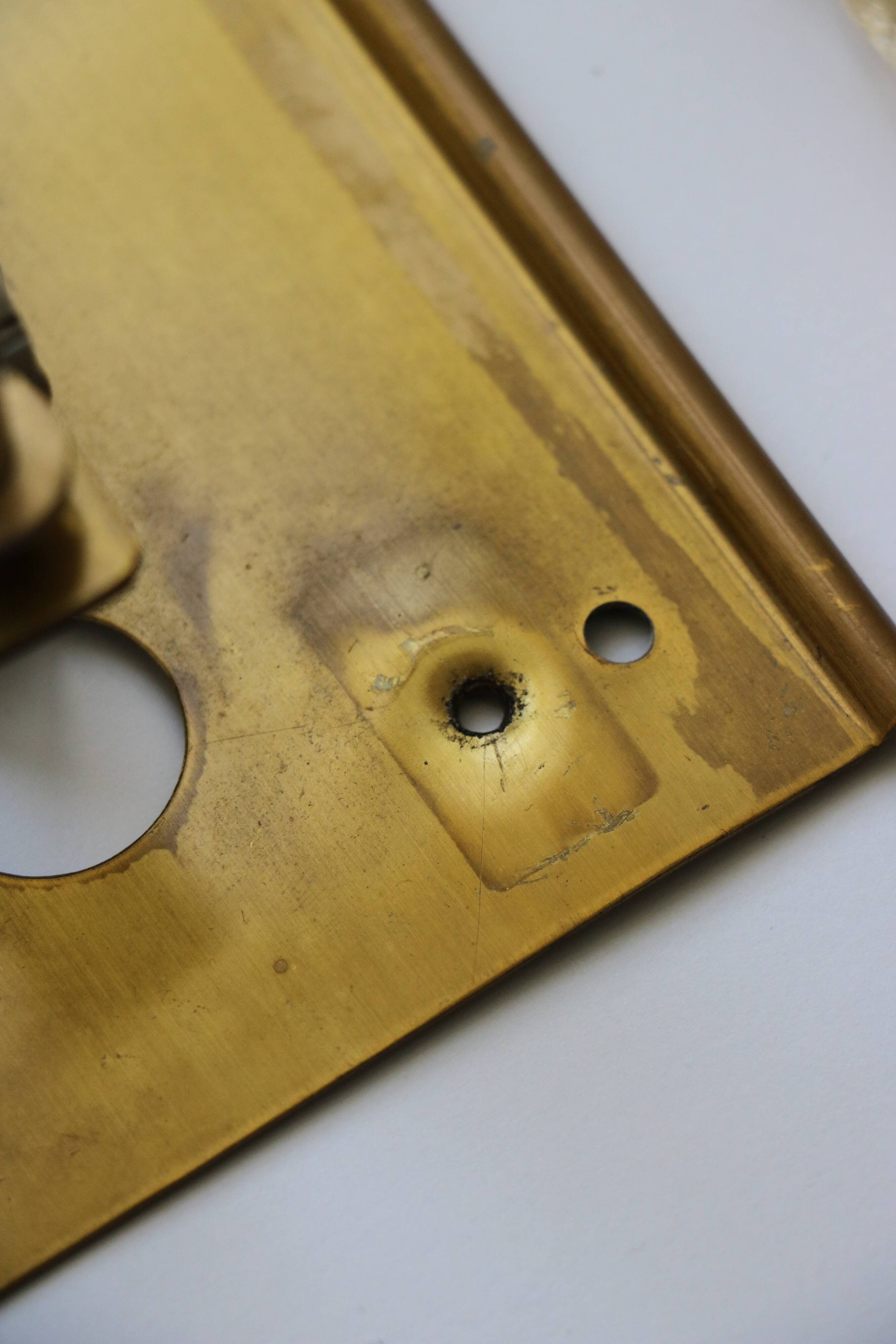 Pair of glass and brass wall lights by Carl Fagerlund for Orrefors, 1960.