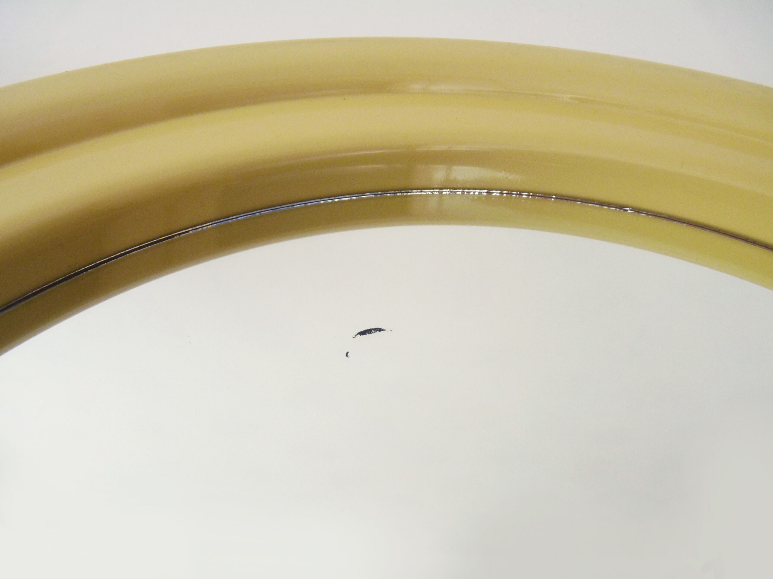 Vintage beige round mirror, Cattaneo Italy Year 70