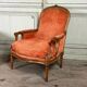 Pair of transitional carved wooden armchairs, 18th century