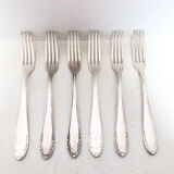 6 silver metal forks, 1930