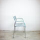 Chaise Lammhults en cuir et bois bleu