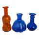 Trio of vintage blown glass soliflore vases
