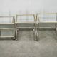 1970s Italian Chrome, Brass and Glass Nesting Tables, Set of Three