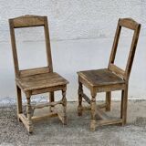 Set of 2 rustic mountain folk art chairs