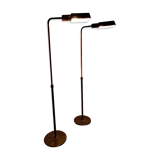 Two vintage brass lampposts