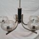 Art deco chandelier in metal and glass
