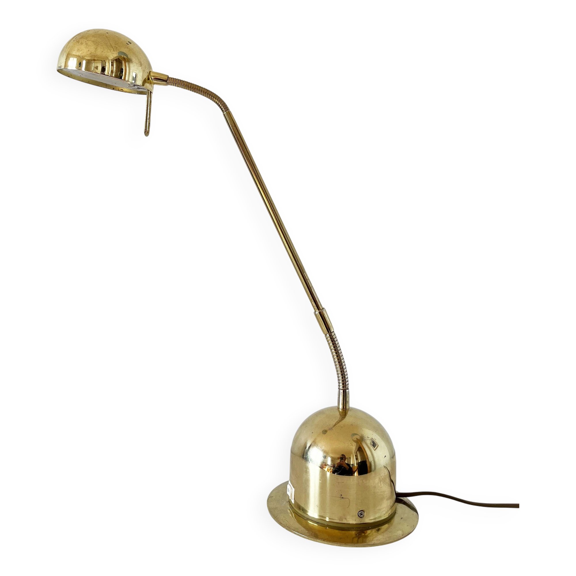 1980s brass articulated desk lamp