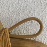 Vintage 1970s apple rattan wicker fruit mirror - 35 x 32 cm