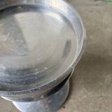 Brushed stainless steel console pedestal 1970