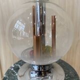 Lampe de Bureau en Verre et Chrome de Selenova, Italie, 1970