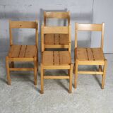 Charlotte Perriand (selection of) for Les Arcs, set of 4 chairs, France, circa 196
