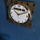 Vintage clock silent rectangular wall clock "jaz black gold"