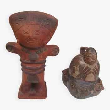 Pair of terracotta statuettes Mexico
