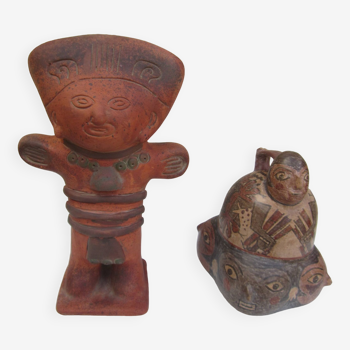 Paire de statuettes en terre cuite Mexique