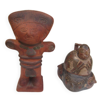 Pair of terracotta statuettes Mexico