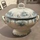 St Amandinoise Ironstone Soup Tureen, Pompadour Model, Blue Floral Decoration