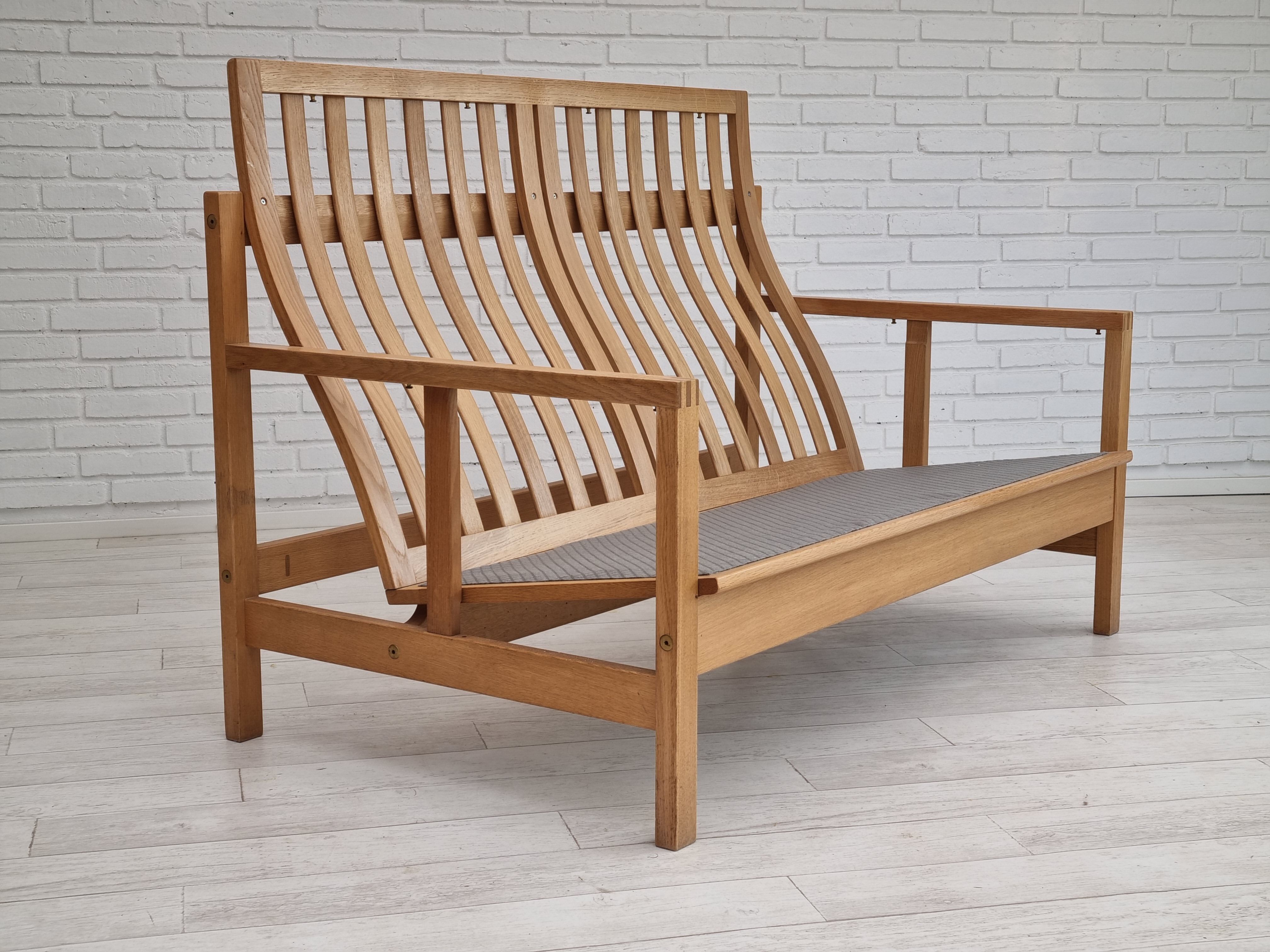 1970s, Danish design by Børge Mogensen, sofa model 2252, oak, furniture wool
