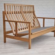 1970s, Danish design by Børge Mogensen, sofa model 2252, oak, furniture wool