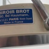 Vintage chrome Brot mirror, magnifying and illuminating, on adjustable stand, France 1960